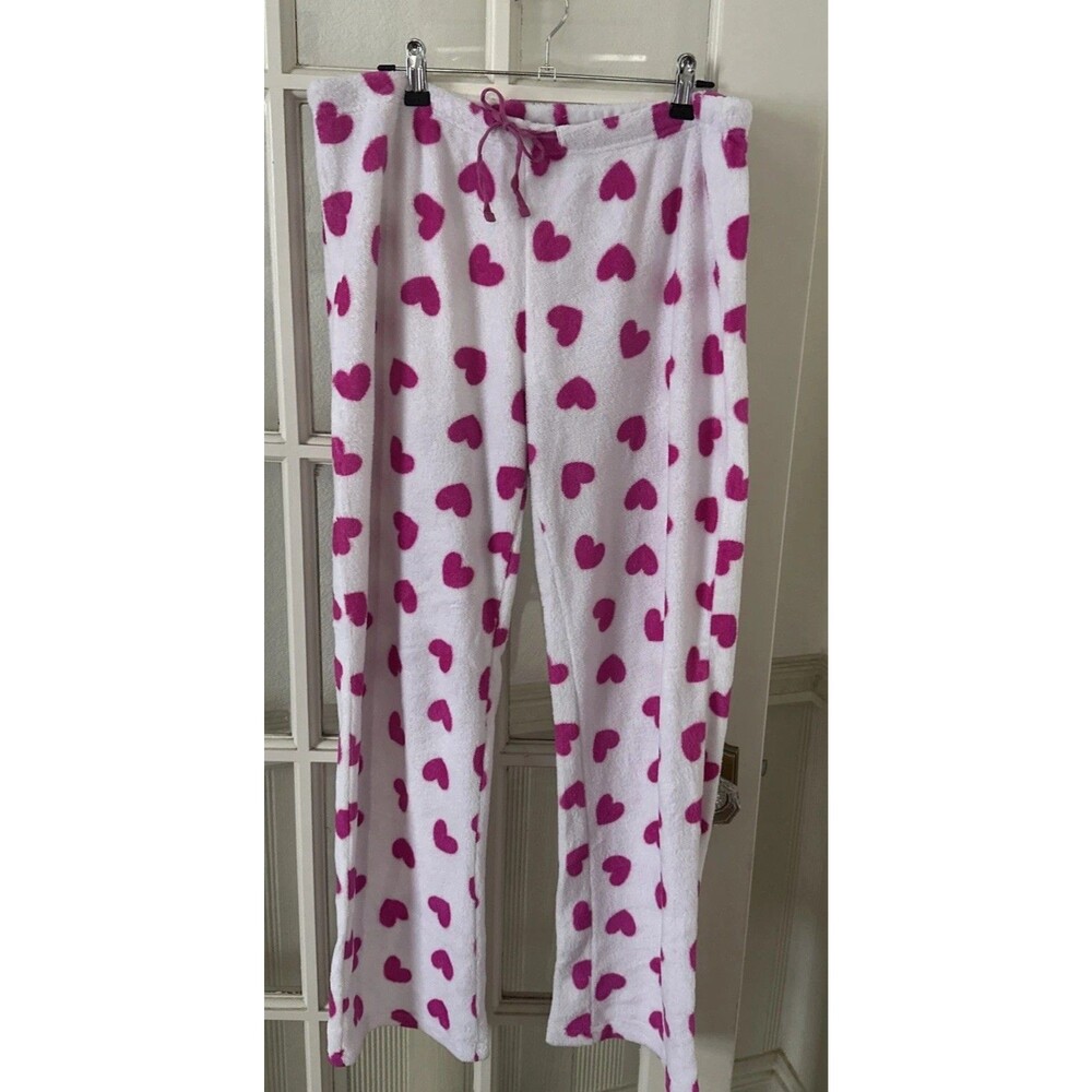 Just Love Fleece Pajama Pants Women's Medium Hearts